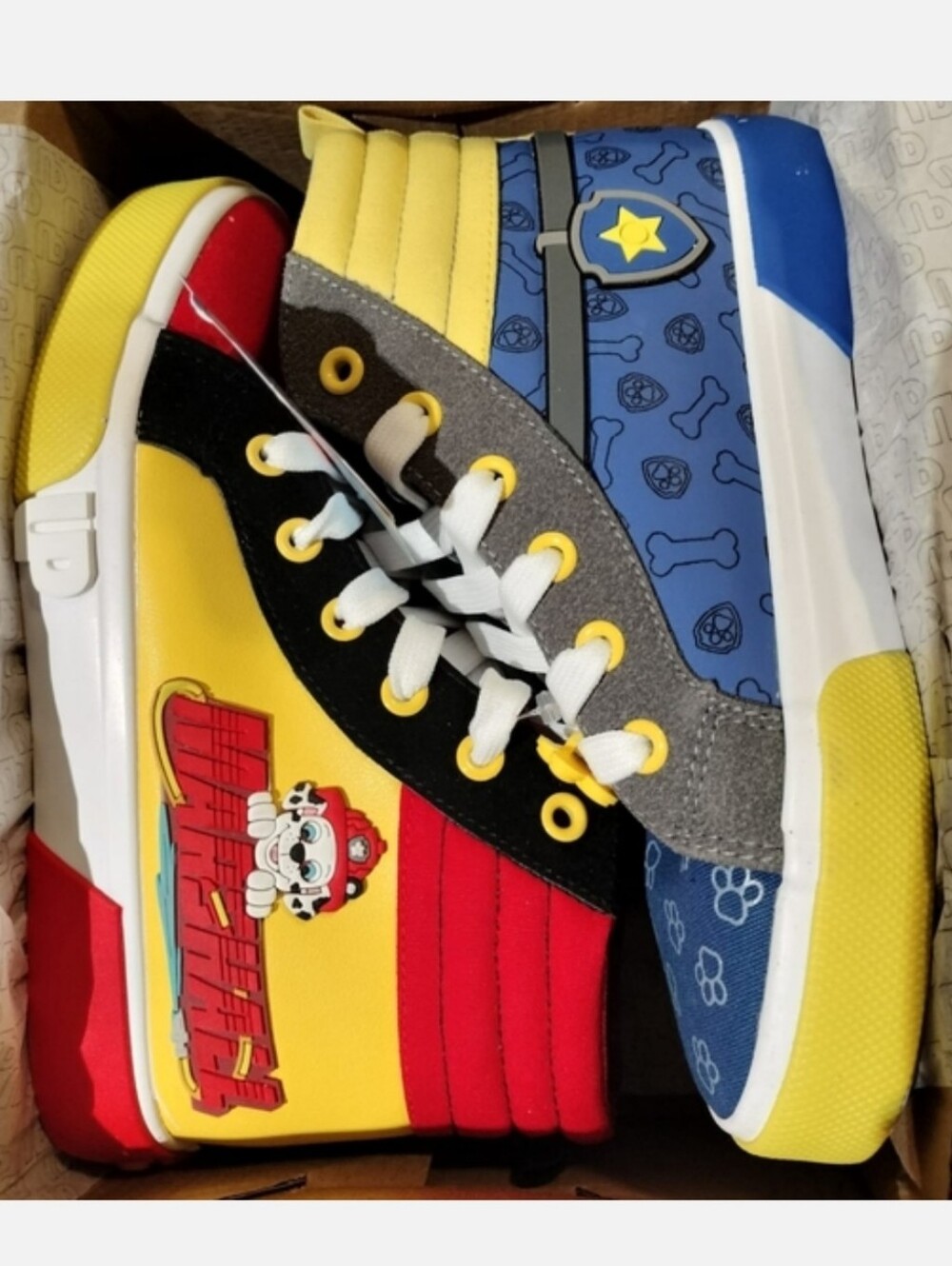Kids Paw Patrol High Top Sneakers - Yellow, Red & Blue